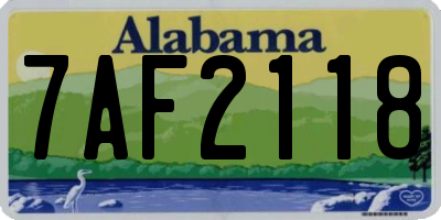 AL license plate 7AF2118