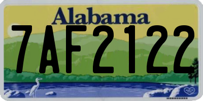 AL license plate 7AF2122