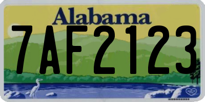 AL license plate 7AF2123