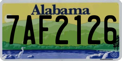 AL license plate 7AF2126