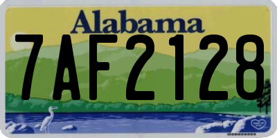 AL license plate 7AF2128