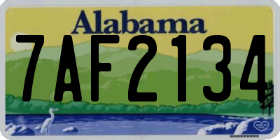 AL license plate 7AF2134
