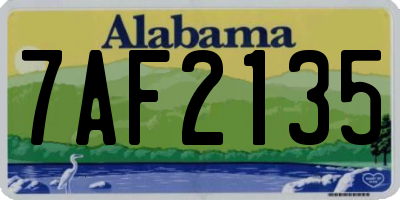 AL license plate 7AF2135