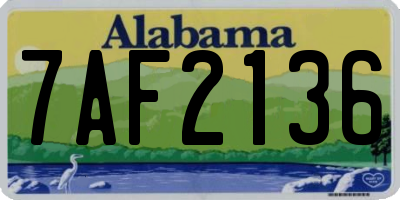 AL license plate 7AF2136