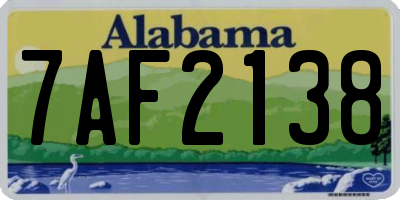 AL license plate 7AF2138