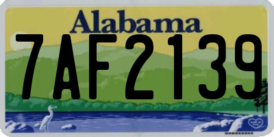 AL license plate 7AF2139