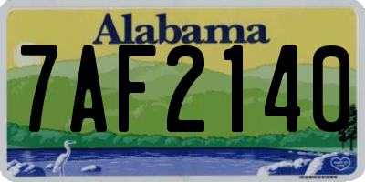 AL license plate 7AF2140