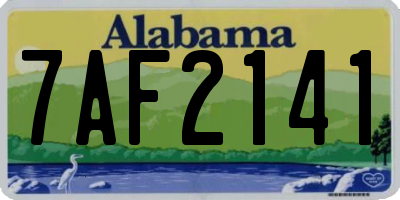 AL license plate 7AF2141