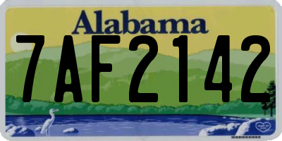 AL license plate 7AF2142