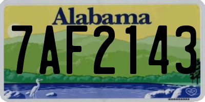AL license plate 7AF2143