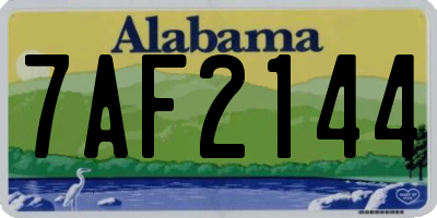 AL license plate 7AF2144
