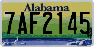 AL license plate 7AF2145