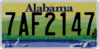 AL license plate 7AF2147