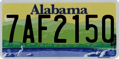AL license plate 7AF2150