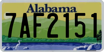 AL license plate 7AF2151