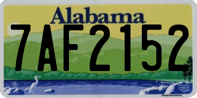 AL license plate 7AF2152