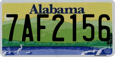 AL license plate 7AF2156