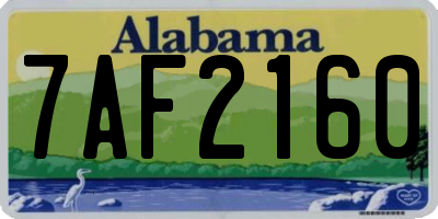 AL license plate 7AF2160