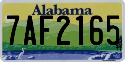 AL license plate 7AF2165
