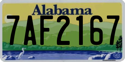AL license plate 7AF2167