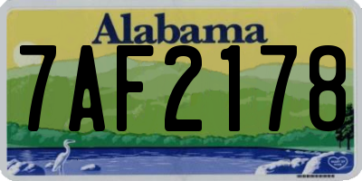 AL license plate 7AF2178