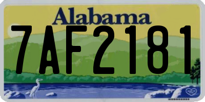 AL license plate 7AF2181
