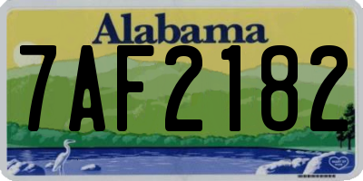 AL license plate 7AF2182