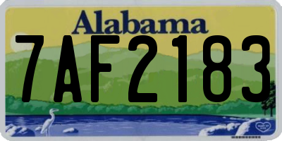 AL license plate 7AF2183