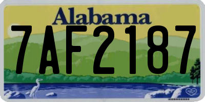 AL license plate 7AF2187