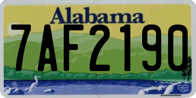 AL license plate 7AF2190