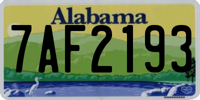 AL license plate 7AF2193