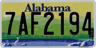 AL license plate 7AF2194