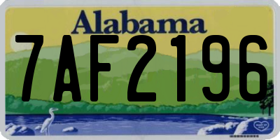 AL license plate 7AF2196