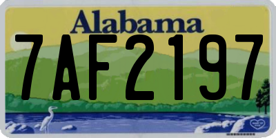AL license plate 7AF2197