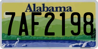 AL license plate 7AF2198