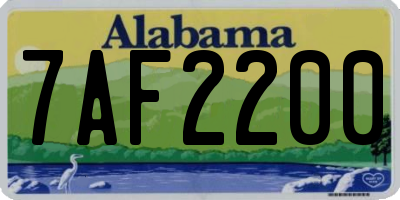 AL license plate 7AF2200