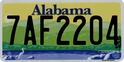 AL license plate 7AF2204