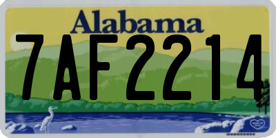 AL license plate 7AF2214