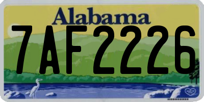 AL license plate 7AF2226