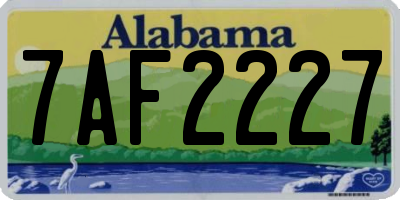 AL license plate 7AF2227