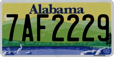 AL license plate 7AF2229