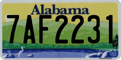 AL license plate 7AF2231