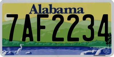AL license plate 7AF2234