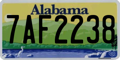 AL license plate 7AF2238