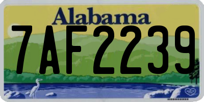 AL license plate 7AF2239