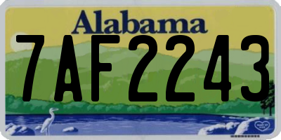 AL license plate 7AF2243