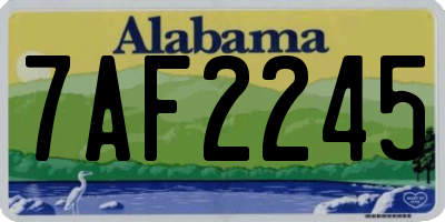 AL license plate 7AF2245