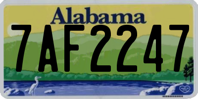 AL license plate 7AF2247