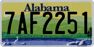 AL license plate 7AF2251