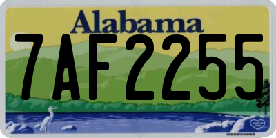 AL license plate 7AF2255